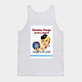 CANADIAN PACIFIC AIRLINES Straight To The Point 1956 Retro Travel Poster Tank Top